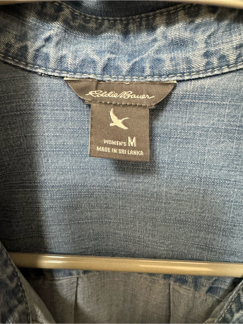 Eddie Bauer Sleeveless Button-Front Denim Shirt - Blue Medium - Picture 7 of 16